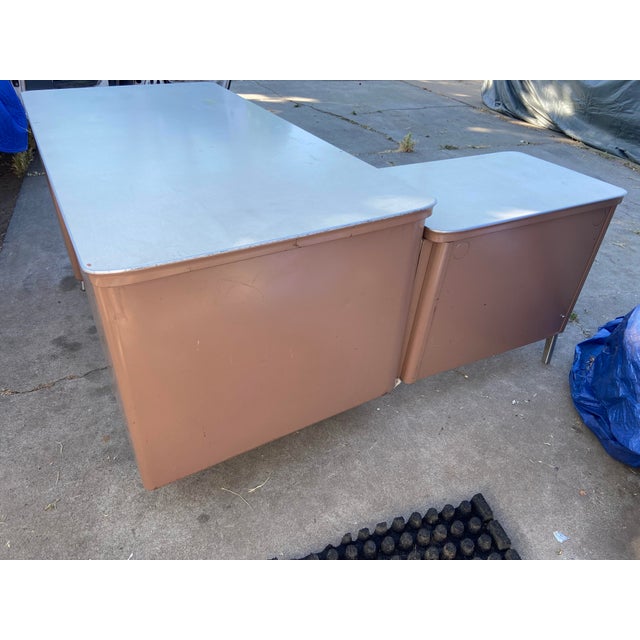 1950s 1950s General Fireproofing Vintage Mid Century Modern Tanker Desk For Sale - Image 5 of 12