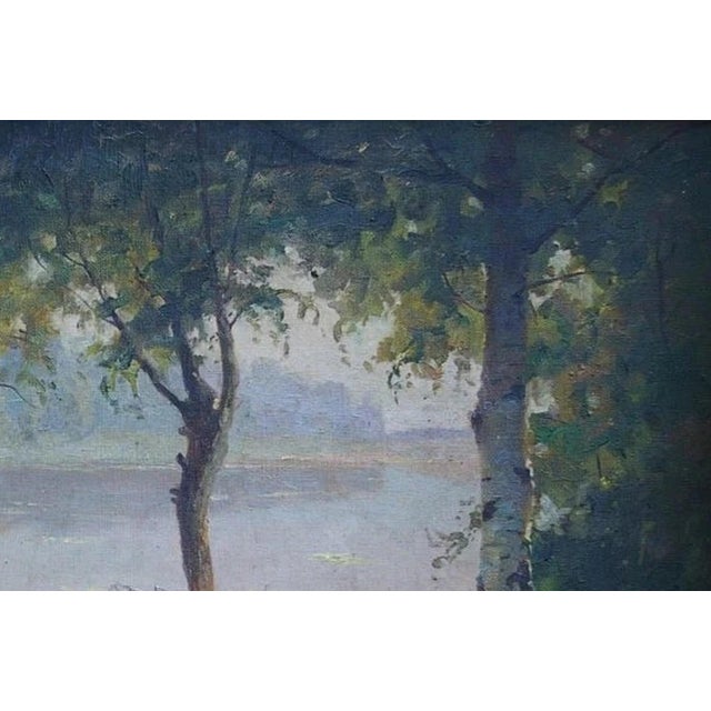 Realism Vintage Impressionism Oil Painting, River Landscape, Ukrainian Art 57-85 For Sale - Image 3 of 6