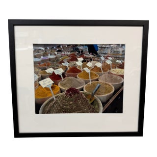 Middle Eastern Spice Market Photograph, Framed For Sale
