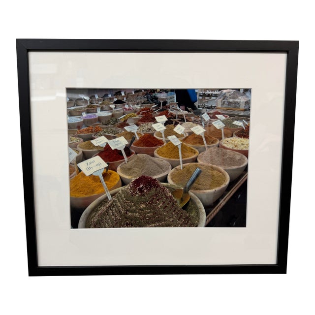 Middle Eastern Spice Market Photograph, Framed For Sale