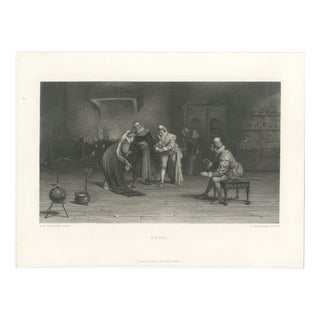 G. Greatbach, Renaissance Alchemy Interior Engraving after Tourrier, 1860, Engraving For Sale