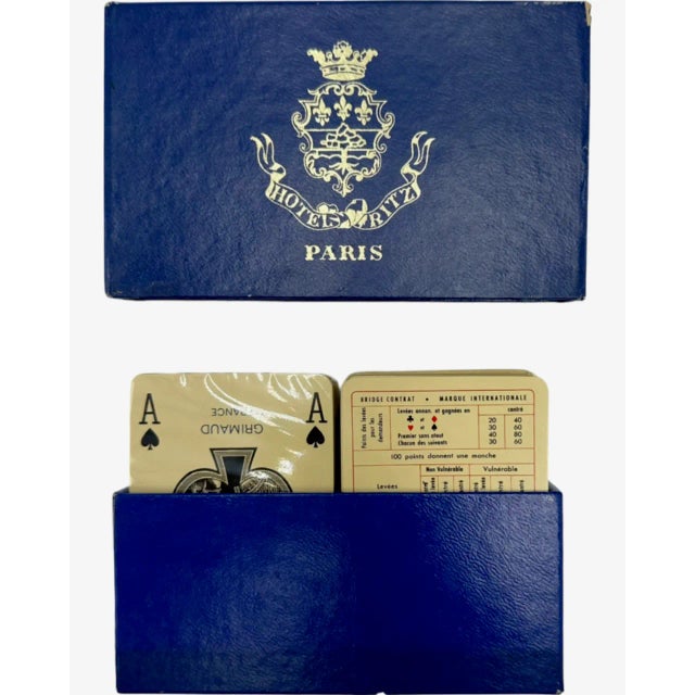 Vintage 5-Star the Ritz Paris Hotel Playing Cards Double Deck Poker Game For Sale - Image 12 of 12