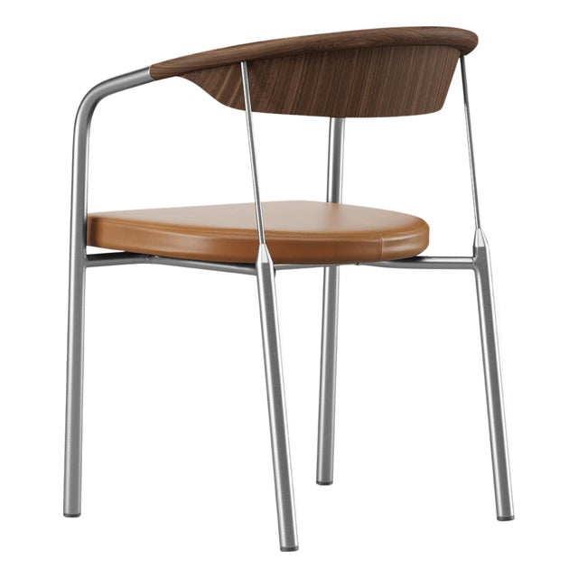 Chairman Chair in Walnut with Upholstery in Cognac by Henrik Tengler for One Collection For Sale