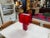 Vintage Italian Red Acrylic Table Lamp 1980s For Sale - Image 4 of 8