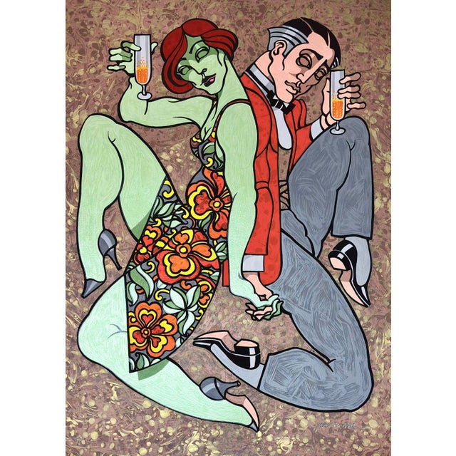 Juarez Machado Signed Limited Edition Serigraph – Champagne Reverie For Sale