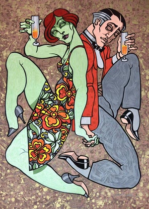 Juarez Machado Signed Limited Edition Serigraph – Champagne Reverie