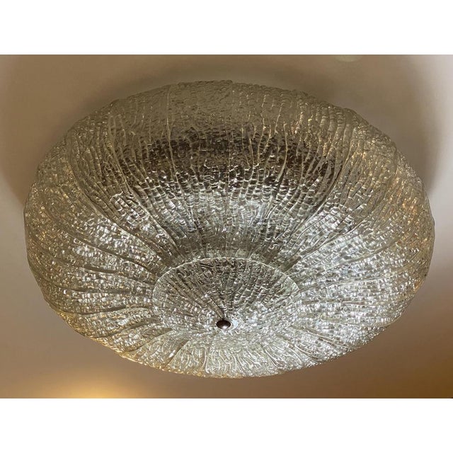 Metal Large Ceiling Flush Mount from Barovier & Toso, 1940s For Sale - Image 7 of 13