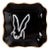 Hunt Slonem Bunny Portrait Plate, Black For Sale