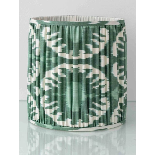 Charles Catteau Antique Art Deco Ceramic Table Lamp with New Silk Ikat Shade by Charles Catteau For Sale - Image 4 of 11