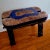 Moroccan Handcrafted Moroccan Camel Saddle, Genuine Leather Cushion Stool in Blue and Tan For Sale - Image 3 of 10