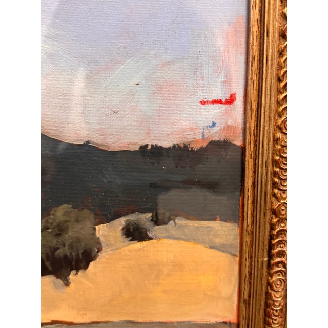 Blue Modernist Expressionist Landscape Framed Painting For Sale - Image 8 of 12