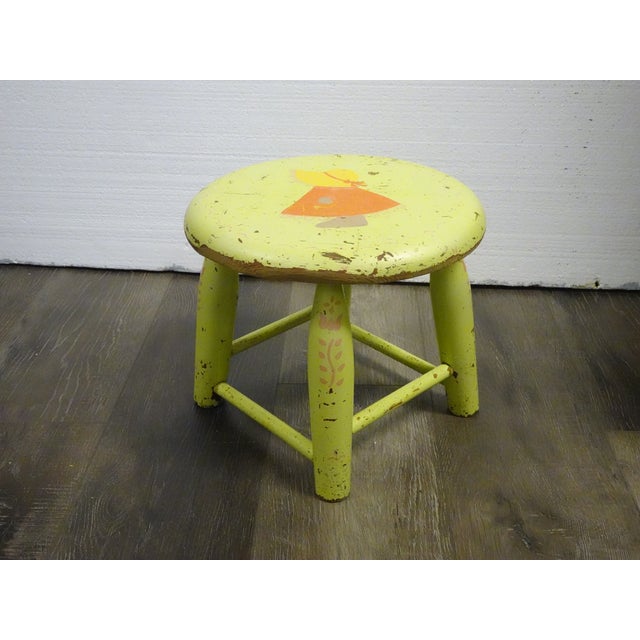 Gorgeous Footstool Stool Good Rustic Vintage Condition. Solid and Firm. There is wear that is usual for its age. Please...