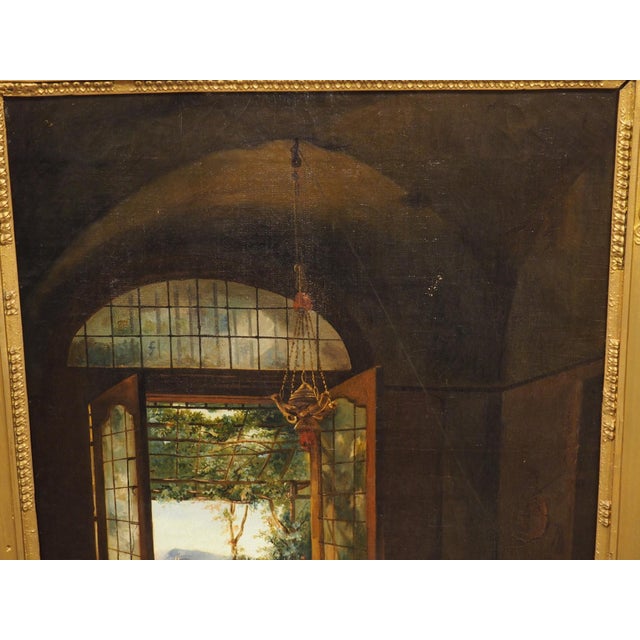 19th Century French Oil on Canvas, “La Fileuse D’Albano” After Claude Bonnefond For Sale - Image 4 of 17