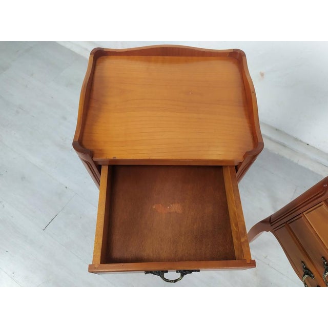 Wood Louis XV Nightstands, 1970s, Set of 2 For Sale - Image 7 of 18