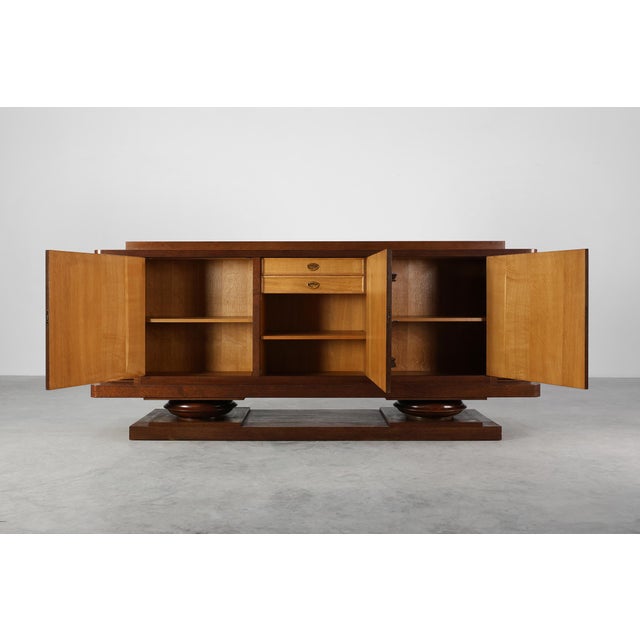 Wood Art Deco French Oak Sideboard from Jacques Klein, 1925 For Sale - Image 7 of 18