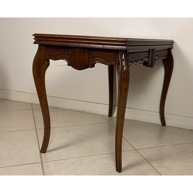 Antique French Louis XV style small mahogany glass tray top serving table / end table / coffee table ... removable glass...