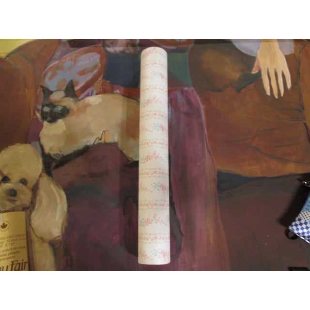 Vintage 1980s Floral Stripe Motif Wallpaper For Sale - Image 6 of 12