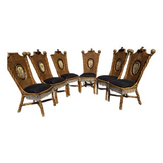 1990s Mackenzie Childs Vivaldi Ajiro Chairs Set of 6 For Sale
