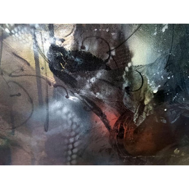 Plastic Ovidiu Kloska, The Nocturnal Hour of Violent Blooming, Mixed on Canvas For Sale - Image 7 of 13
