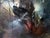 Plastic Ovidiu Kloska, The Nocturnal Hour of Violent Blooming, Mixed on Canvas For Sale - Image 7 of 13