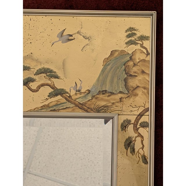 LaBarge Hand-Painted Chinoiserie Églomisé Wall Mirror, Model No. 1045 For Sale In Atlanta - Image 6 of 11