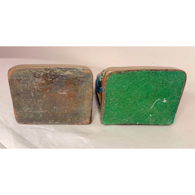 Large Pair Antique j.b. Hirsch Patinated Bronze Clad Fruit Baskets Bookends For Sale - Image 12 of 12