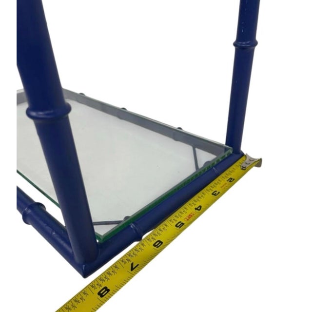 2000 - 2009 Palm Beach Regency Cobalt Blue Faux Bamboo Pagoda Etagere For Sale - Image 5 of 12