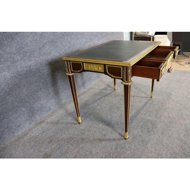 Signed Paul Sormani French Leather Top Bureau Plat Desk For Sale In Philadelphia - Image 6 of 10