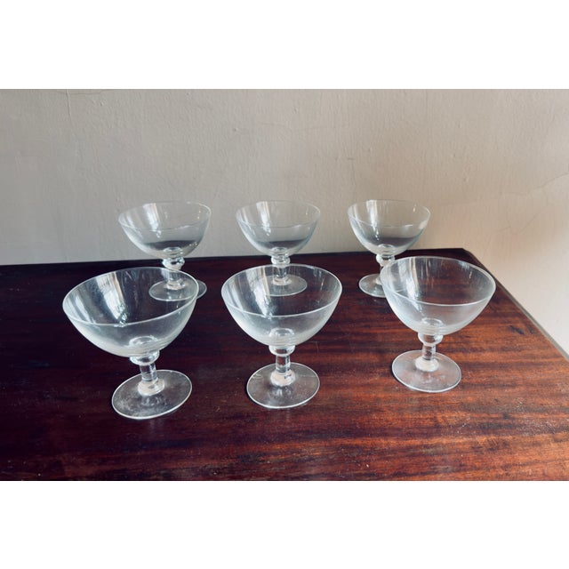 Anchor Hocking Vintage, 1950s, Mid-Century Modern Coupe Glass - Set of 9 For Sale - Image 4 of 13