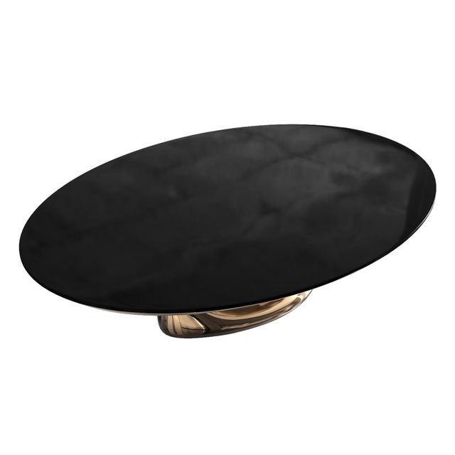 "Modena" Coffee Table With Bronze and Stainless Steel For Sale In Los Angeles - Image 6 of 8