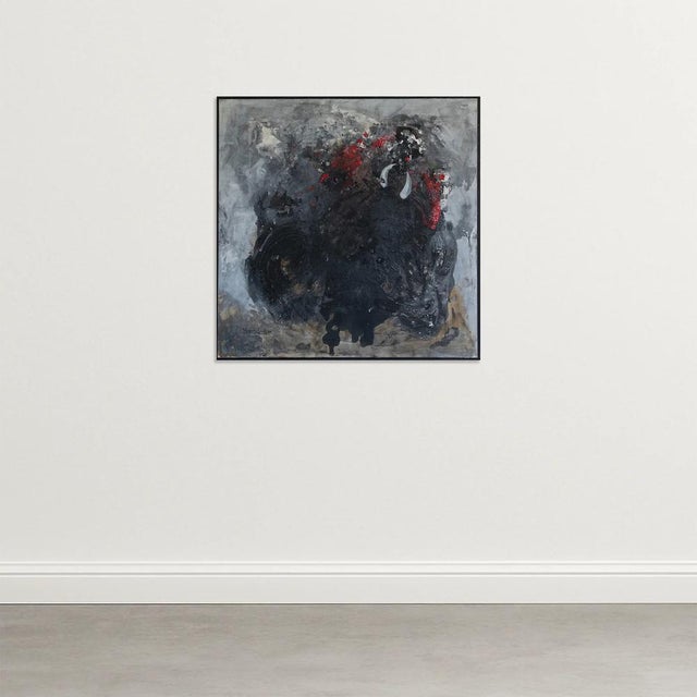 Abstract Composition, Original Mixed Media on Canvas, 2000s, in Good conditions. Designed from 2000