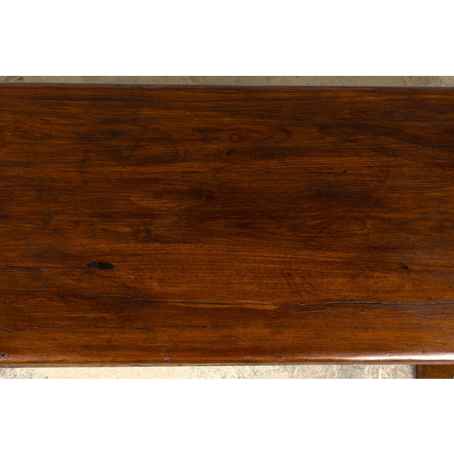 19th Century French Provincial Oak Farmhouse Trestle Dining Table For Sale In New York - Image 6 of 18