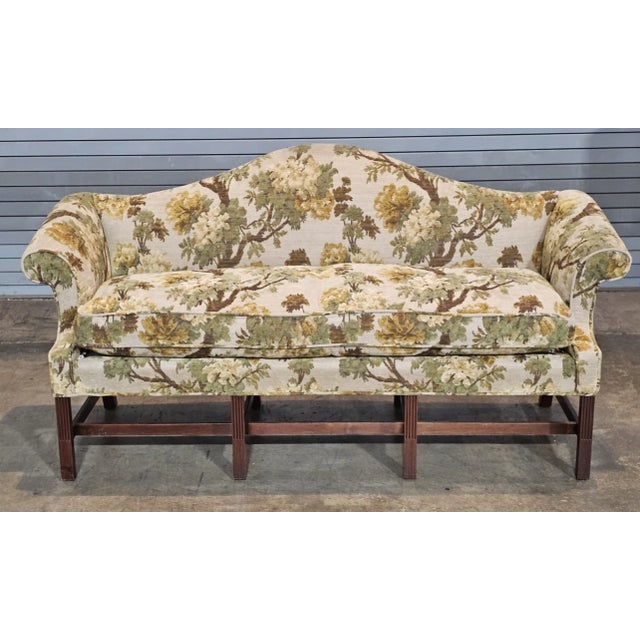 Store Item: Kittinger Historic Newport Mahogany Sofa with Bergamo Upholstery Gilted Age RI Description: Copied from an...