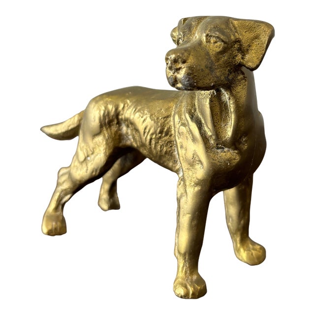 Vintage English Brass Dog For Sale