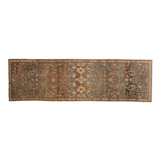 Vintage Distressed Malayer Rug Runner - 3'8" x 12'4" For Sale