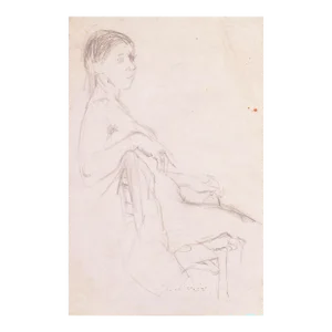 'Seated Nude' by Janet Ament De La Roche, Musee d'Art Moderne, San Francisco Art Association, Los Angeles County Museum of Art, Woman Artist