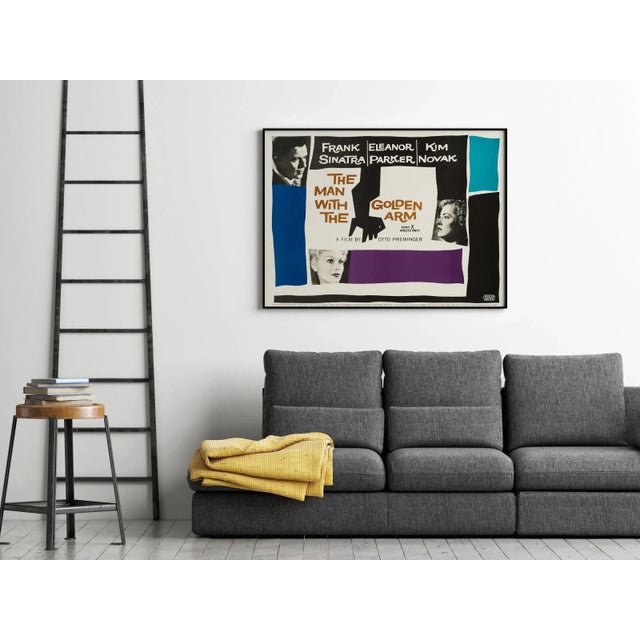 Mid-Century Modern The Man with the Golden Arm Original Movie Poster by Saul Bass, British, 1956 For Sale - Image 3 of 4