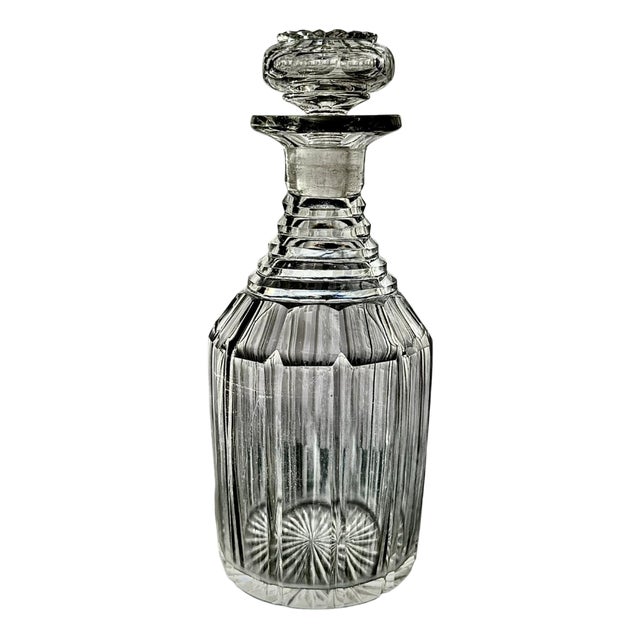 Regency English Cut Glass Decanter, 1835 For Sale