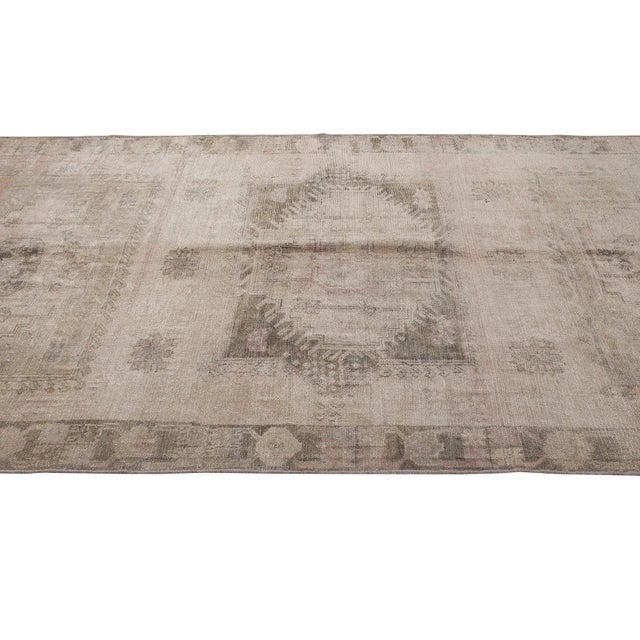 Traditional Washed Out Vintage Turkish Kars Rug For Sale - Image 3 of 6