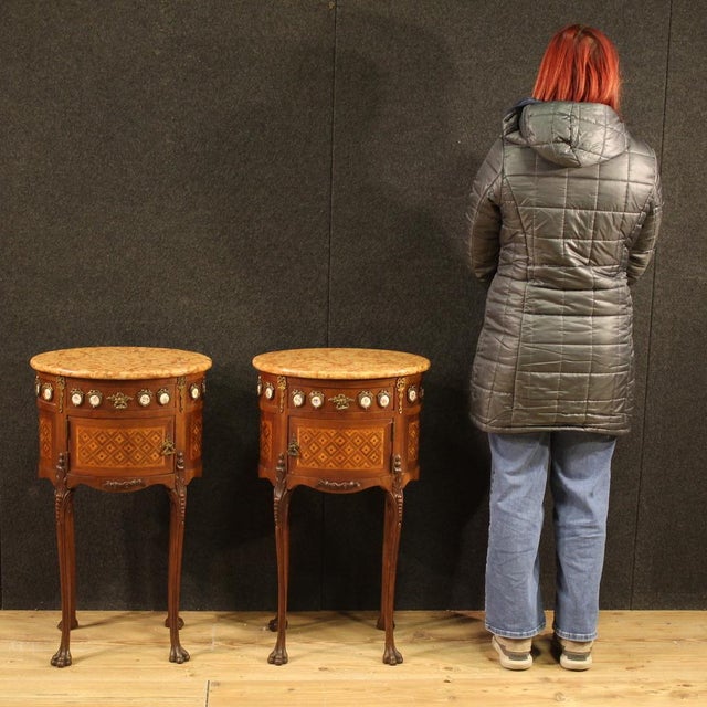 20th Century French Inlaid Bedside Tables, 1930s, Set of 2 For Sale - Image 10 of 13