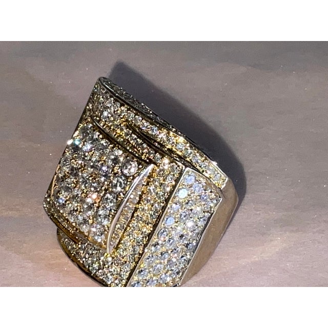 2010s 14k Yellow Gold Diamond Cocktail Ring For Sale - Image 5 of 7