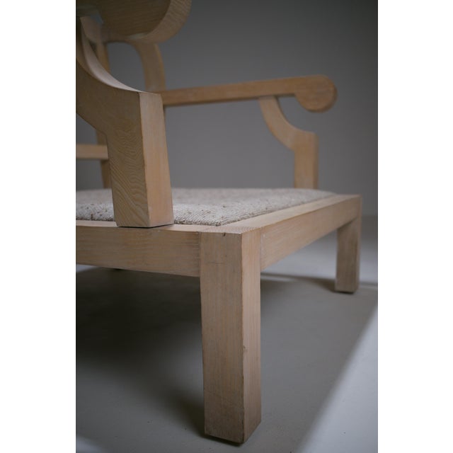 Vintage Georges V Cerused Oak Lounge Chair by Christian Liaigre, 1980s For Sale - Image 12 of 18