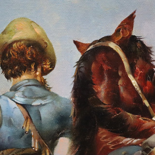 French Monumental Vintage Master Copy After Cesare-Auguste Detti’s Sounding of the Horn For Sale - Image 3 of 14