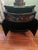 VIntage Petite 19" Hand-Painted Gilt Chinoiserie "Shan Shui" Demilune Cabinet For Sale In Philadelphia - Image 6 of 13