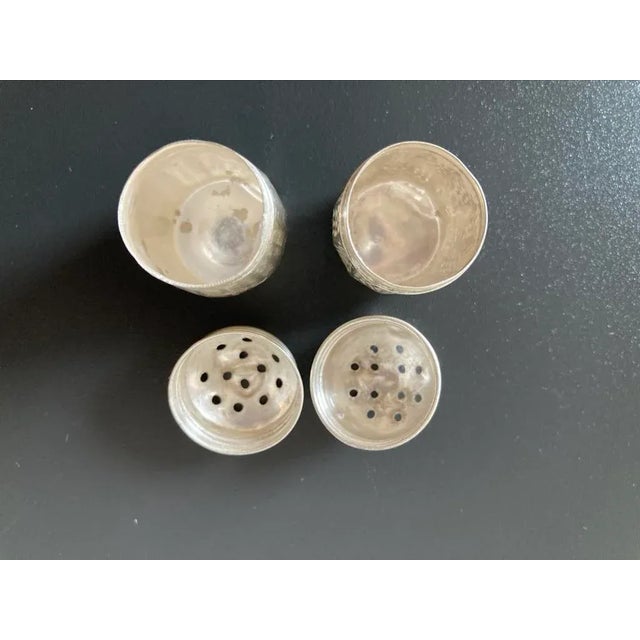 Silver Vintage Sterling Silver Salt & Pepper Shakers - a Pair For Sale - Image 8 of 12