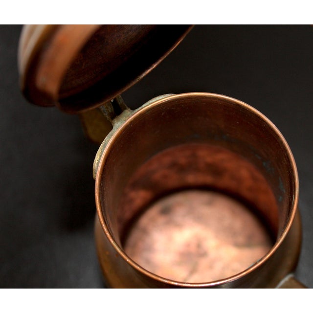 Vintage French Hammered Copper Teapot Pitcher With Brass Handle, 1960s For Sale - Image 13 of 14