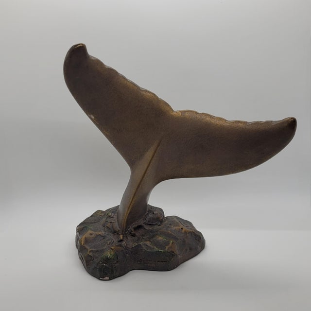 Vintage 1999 Wyland Austin Sculptures Tranquility Whale Tail Bronze Figurine For Sale - Image 10 of 18