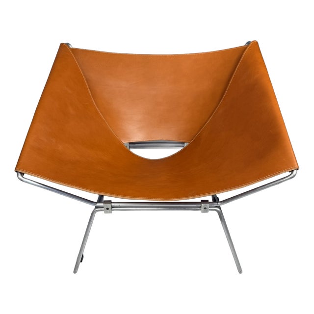 AP-14 Armchair in Cognac Leather by Pierre Paulin for AP Polak, 1955 For Sale