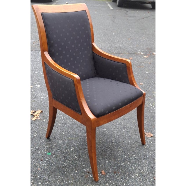 Pair Hickory White Biedermeier Inspired Maple and Upholstered Armchairs For Sale - Image 10 of 10