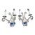 Pair of Dennis & Leen 2-Light Custom Silver Leaf Sconces With Clear Beads For Sale